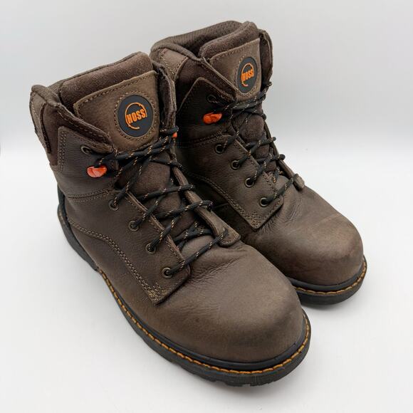 Big Hoss Mens Carson 6 in Work Boot US 7 XXW 6E Brown Composite Toe Leather NIB - Picture 5 of 12